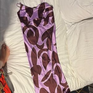 Stylish Purple and Brown Dress